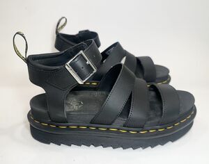 Dr Martens Blaire Black Platform Sandals 3 Strap Buckle Womens US 7